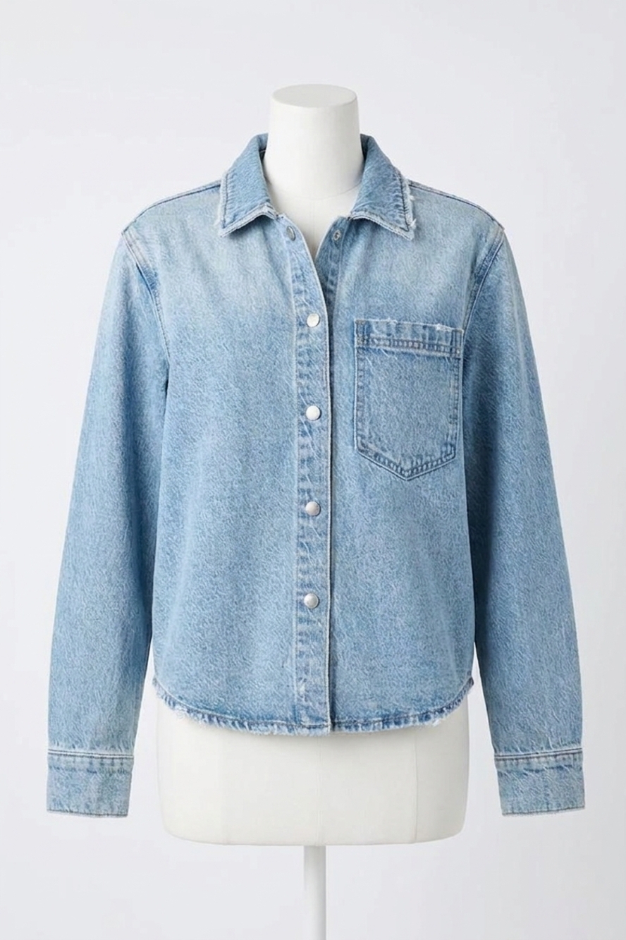 NEW PISTOLA jules fitted denim shirt in blue